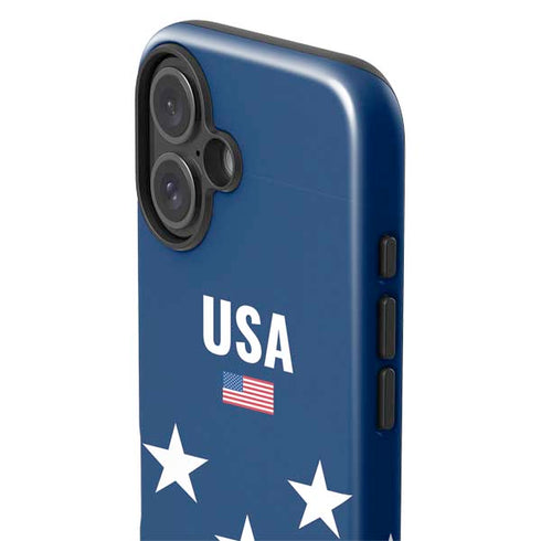 USA Flag Stars iPhone 16 Plus Impact Case